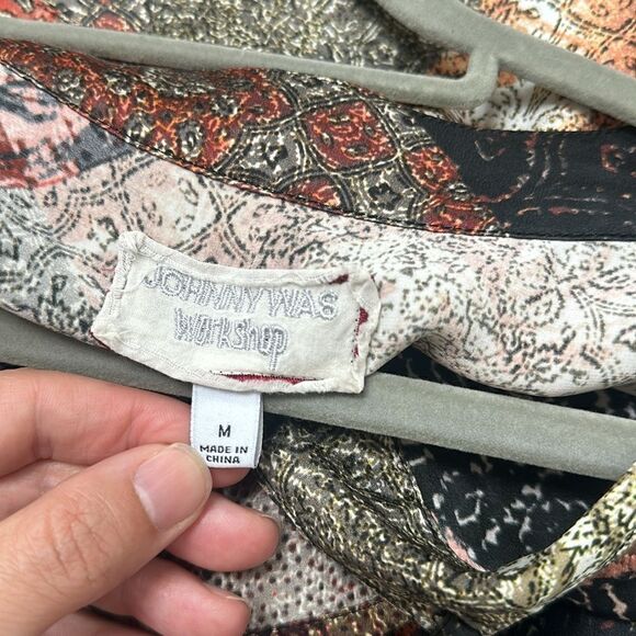 JOHNNY WAS Mabel Silk Boho Dress in Multi M - Picture 8 of 8